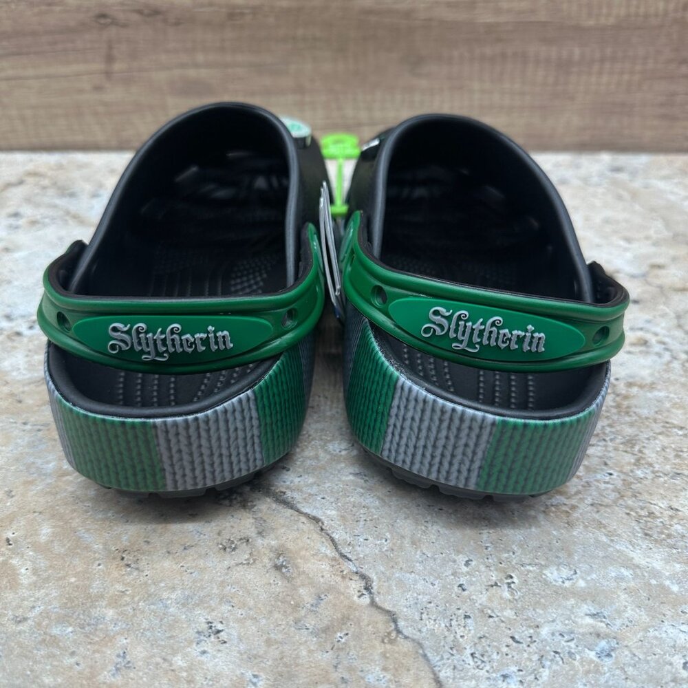 Crocs Harry Potter Slytherin Classic Clog Black Green Jibbitz Unisex M5 W7 NWT - Picture 5 of 13